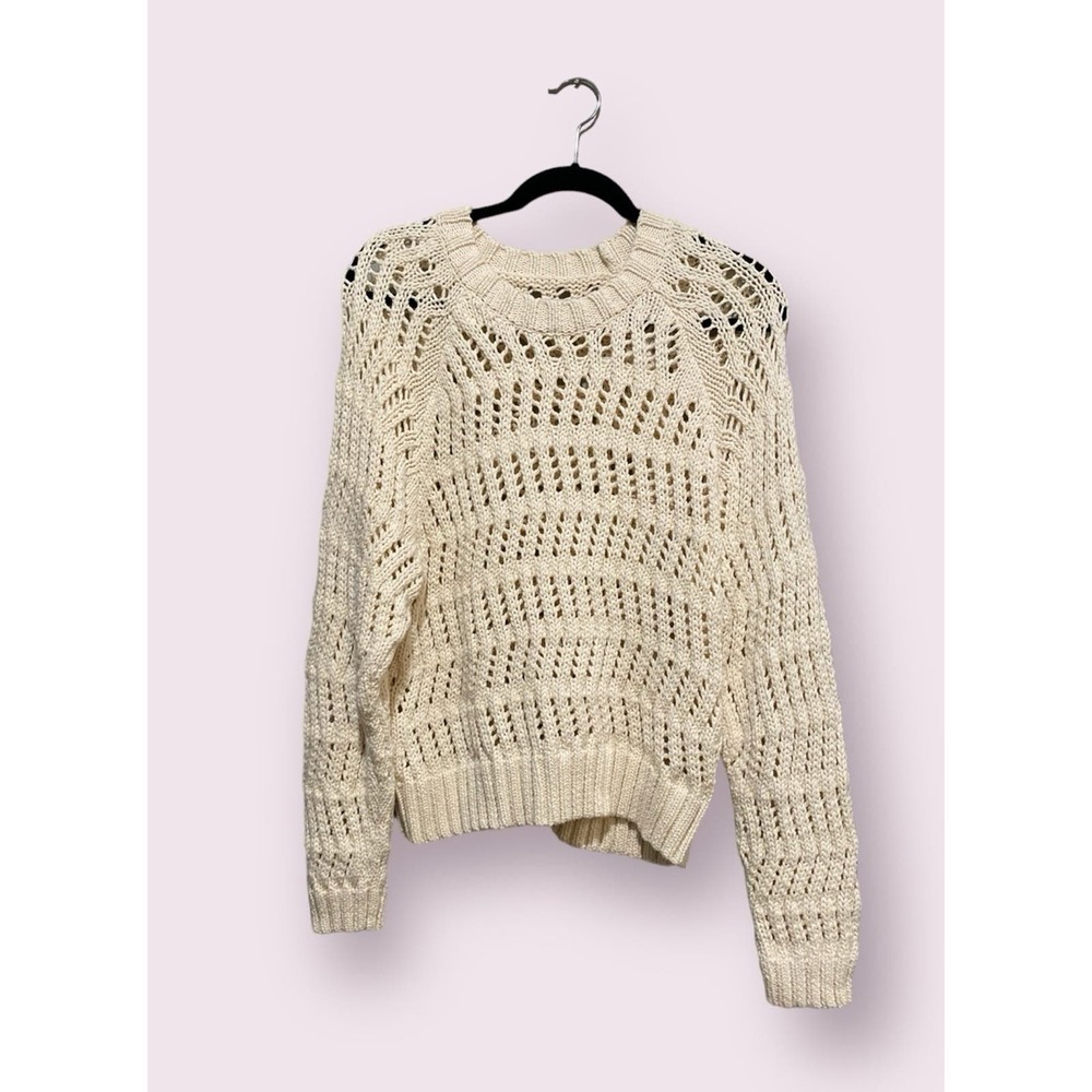 American Eagle Cream Open Knit Sweater